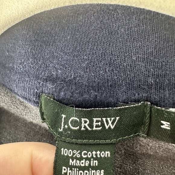 J.Crew Mens Grey & Navy Quarter-Zip Pullover Sweatshirt Size M - Picture 5 of 5